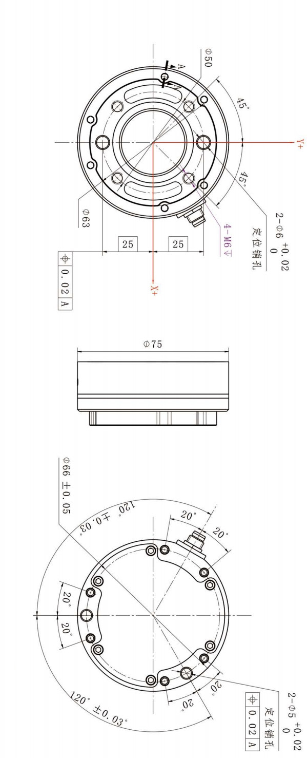 1.5nm 30n Six Axis Force Sensor Ip64 High Speed Load Cell