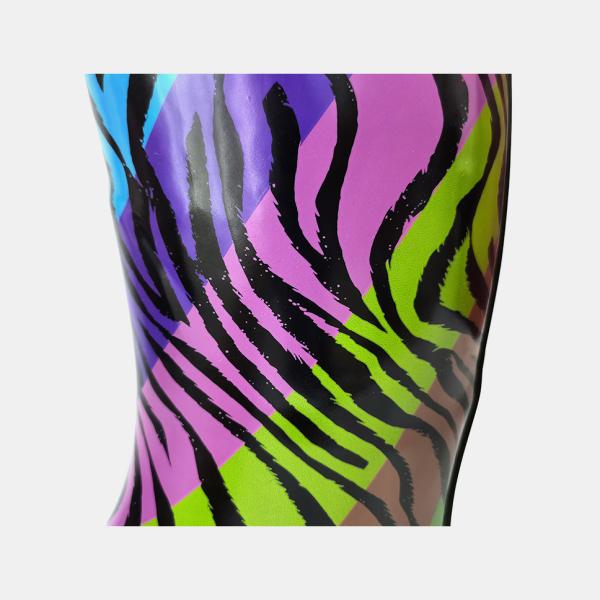 Flexible Zebra Rubber Rain Boots , Wear Resistant Size 5 Rain Boots
