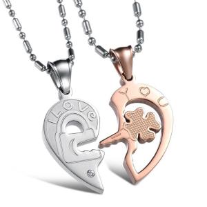 Wholesale New Fashion Tagor Jewelry 316L Stainless Steel couple Pendant Necklace TYGN078 from china suppliers