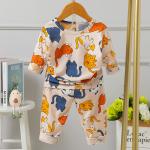 Full Flower Long Sleeve Pj Set Cotton Pyjamas Odor Resistant For 80cm height