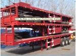 13m Extendable air suspension 60t Flat Bed Semi Trailer for transporting 20ft
