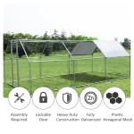 Weatherproof Galvanized Metal 19.7ft Walk In Chicken Cage