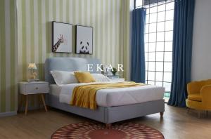 Wholesale Single Modern Design Wooden Legs Fabric Upholstered Bed from china suppliers