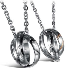 Wholesale New Fashion Tagor Jewelry 316L Stainless Steel couple Pendant Necklace TYGN091 from china suppliers
