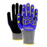 TPR Impact Safety Work Gloves13 Gauge Black Nitrile Sanding Screen TouchCut