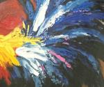 Decorative Palette Knife Animal Oil Painting Hand Painted Cock Canvas Art