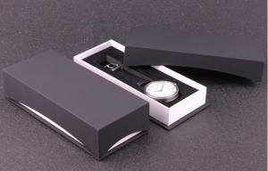 Wholesale Luxury Paper Wrist Watch Packaging Box , Black Personalized Mens Watch Box from china suppliers