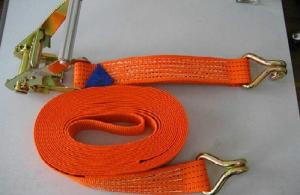 Wholesale 100 Polyester Customized Lifting Belt , Ratchet Lashing Straps For Fixing The Cargo from china suppliers