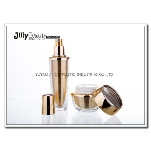 Wholesale Inner Biliary Gold Shell Empty Cosmetic Bottles Transparent Body Capacity 60ml from china suppliers