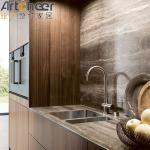 Modern Veneer Oak Kitchen Cabinet with Plywood Carcase and Accessories Hardware