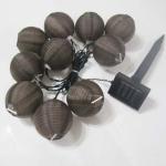 Solar LED Nylon Lantern Chain Round Solid color