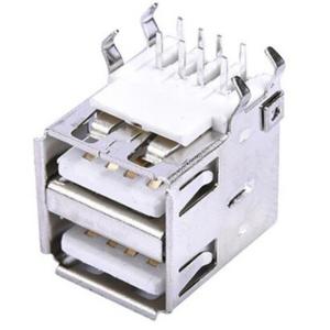 Wholesale USB connector 2.0 a type 2 ports female right angel through hole for pcb type from china suppliers