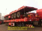 Tri Axles Heavy Duty Semi Trailers Flat Bed Semi Enclosed Car Trailer Loading
