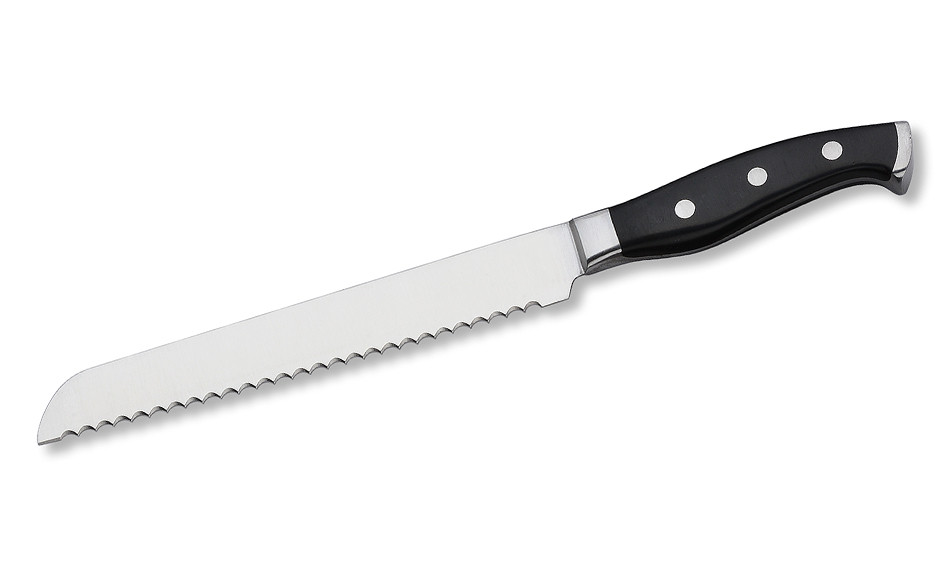 8 Inch Bread Slicing Knife With ABS forged Black Color Handle