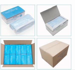 Wholesale Blue Disposable Medical Face Masks , Procedure 3 Ply Earloop Disposable Hospital Masks from china suppliers