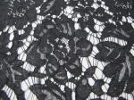 Grey Elastic Cord Lace Material / Floral Viscose Nylon Cotton Fabric CY-DK0011