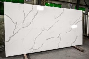 Wholesale Engineered White calacatta quartz kitchen countertops SGS from china suppliers
