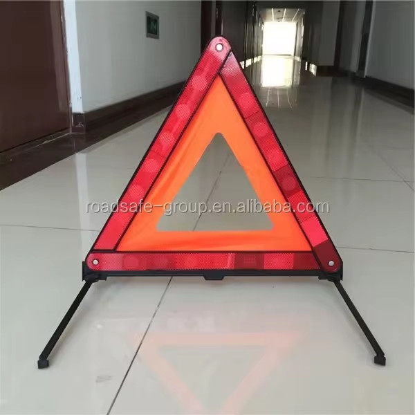 Portable ABS Warning Triangle with Reflective Sheet for Road Safety and Car Emergency Sign