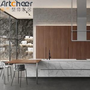 Wholesale Modular Acrylic Kitchen Cabinet Door with Aluminium Frame and Sintered Stone Table Top from china suppliers