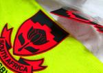 Washable Black Polyester Custom Clothing Patches / Adhesive Embroidered Patches