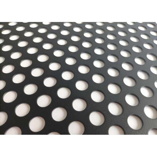 Customized Matt Black Powder Coated Perforated Wire Mesh Round Hole