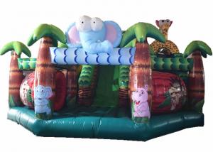 China Inflatable Fun City Forest  Animals Fun City Elephant Giraffe Jumping House With Slide on sale