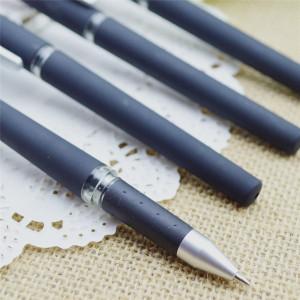 Gel pen,Promotional gel-ink pen with cap,black rubber gel-ink pen