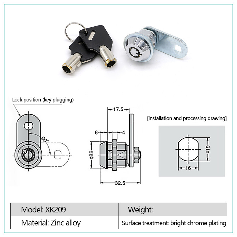 32x22mm Cabinet Door Cam Locks