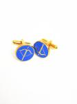 Mens Enamel Cufflinks Customized Size Metal Plating Gold Novelty Cufflinks