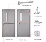 Galvanized Honeycomb 180° Swing Fireproof Steel Door