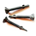 AISI 410 Stainless Winged Drill Screw , Black Oxide Wing Screw For Wood To Steel