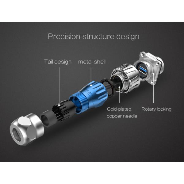 CNLINKO IP68 Waterproof DH24 USB Cable Extension Usb Port Front Panel Mount Connector