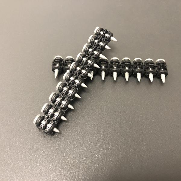 High Carbon Steel Collated Concrete Nails 3.0x25mm Step Shank Galvanized For BX3