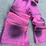 OEM Manufacturer Custom Rhinestone Zip up Hoodie Three Zippers Acid Washed