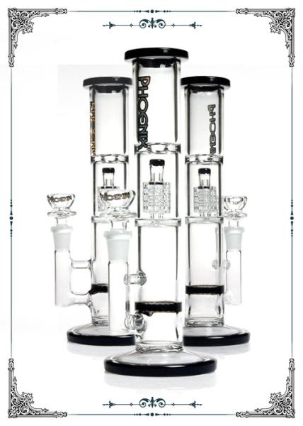 Black Honeycomb Glass Water Pipe Matrix Perc Diameter 4inches