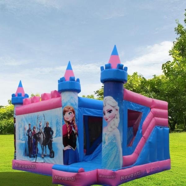 Unisex Modern Luxury Pastel Pink Bounce House with Princess Bouncer and Customized Size
