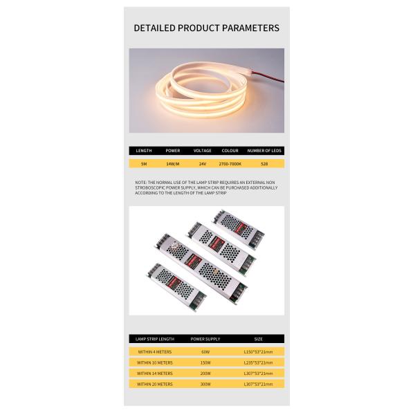 Waterproof 24V 12V 2700K 4000K COB LED Strip Light