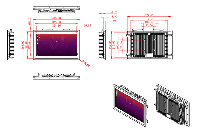 15.6-Inch Slim Linux Touch Screen for Factory Dashboards and Automation Solutions