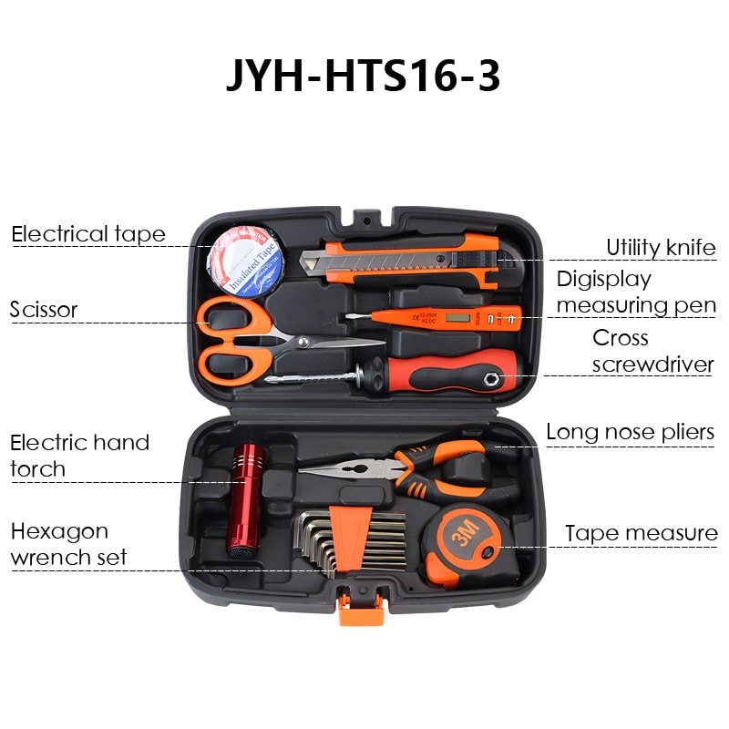JYH-HTS19-1 Construction Installation set Power tool set Home maintenance electrician woodworking set hand drill tool
