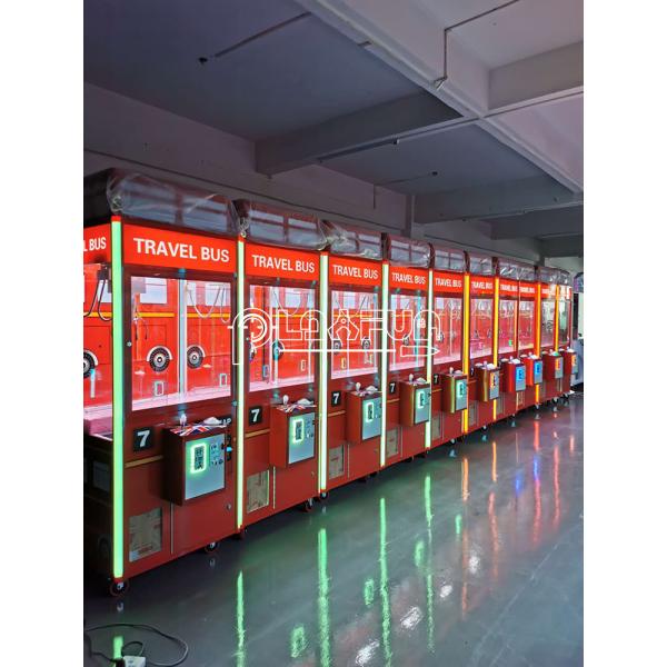 Top Selling Coin-operated Indoor Kids Toy Plush Wooden Telephone Doll Travel Bus Claw Machine