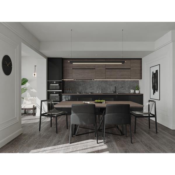 Modern white lacquer kitchen cabinet with bookshelf design