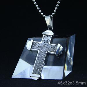 Wholesale Trendy Stainless Steel CZ Crystal Stones Inlay Cross Plus Symbol Necklace Pendant LDC91 from china suppliers