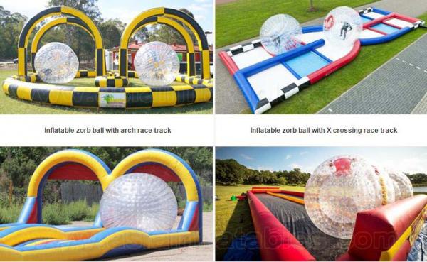 Inflatable Toy Outdoor Cars Race Track , Go Kart Race Track For Sport Game