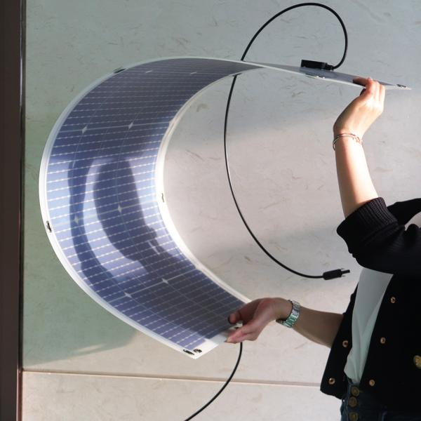 Powerful Mono Flexible Thin Film Solar Panel 100Watt 156.75mmx156.75mm