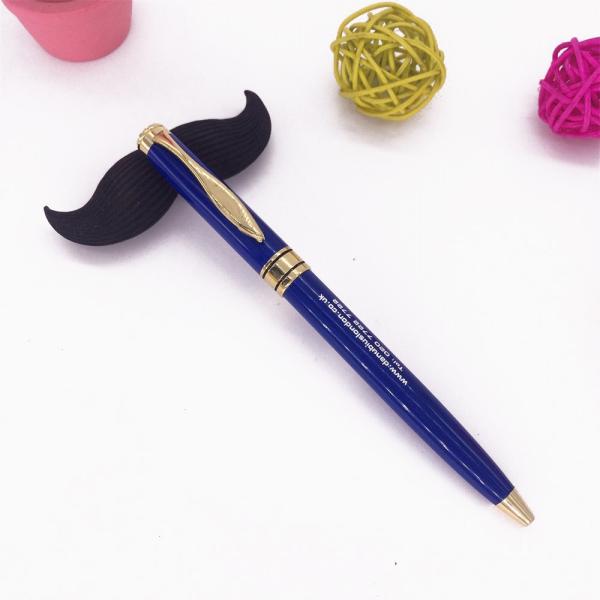 wholesale lightblue color metal pen for hotel use slim barrel metal ball point