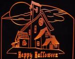 Halloween Haunted Spooky Led Edge Lit Sign Acrylic 21cm 240vac