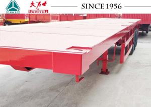 China Durable 30 Tons Flatbed Container Trailer With Tri Axle , Flatbed Equipment Trailer on sale