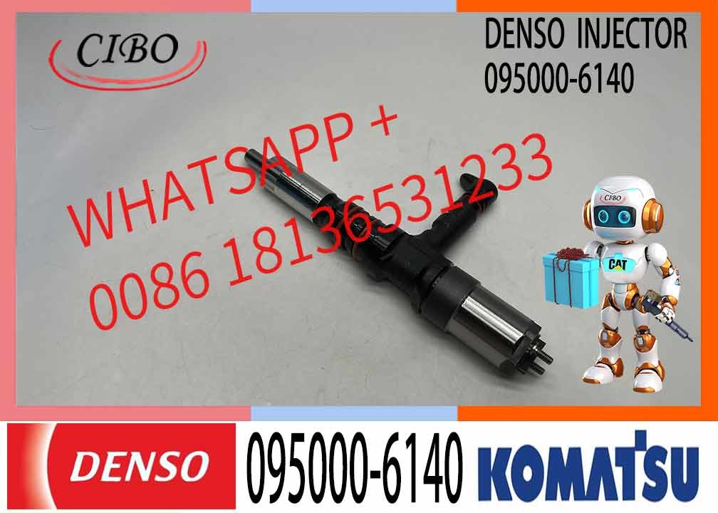 Neutral New Fuel Injector 095000-6140 6261-11-3200 For Komatsu PC800-8 Excavator Injector Assembly