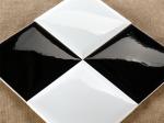 Black And White 152x152mm Glossy Subway Ceramic Wall Bread Tiles For Bathroom