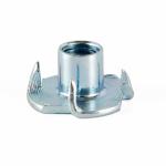 Furniture Low Carbon Pronged Tee Nuts Class 4 Zinc Plated 20 X 7/16